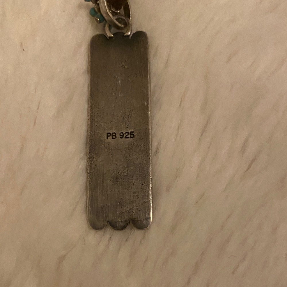 Peyote Bird Silver and Turquoise Necklace - Picture 8 of 8